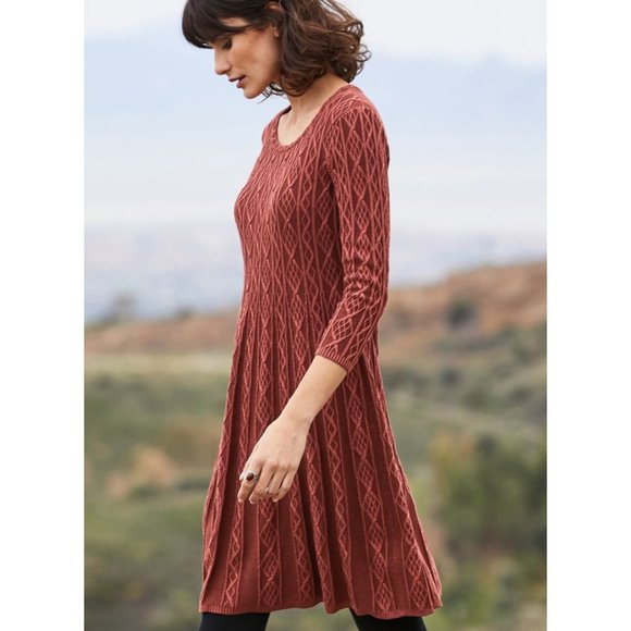 PERUVIAN CONNECTION Bedelia Pima Cotton Sweater Dress sz M Women's - Picture 2 of 12